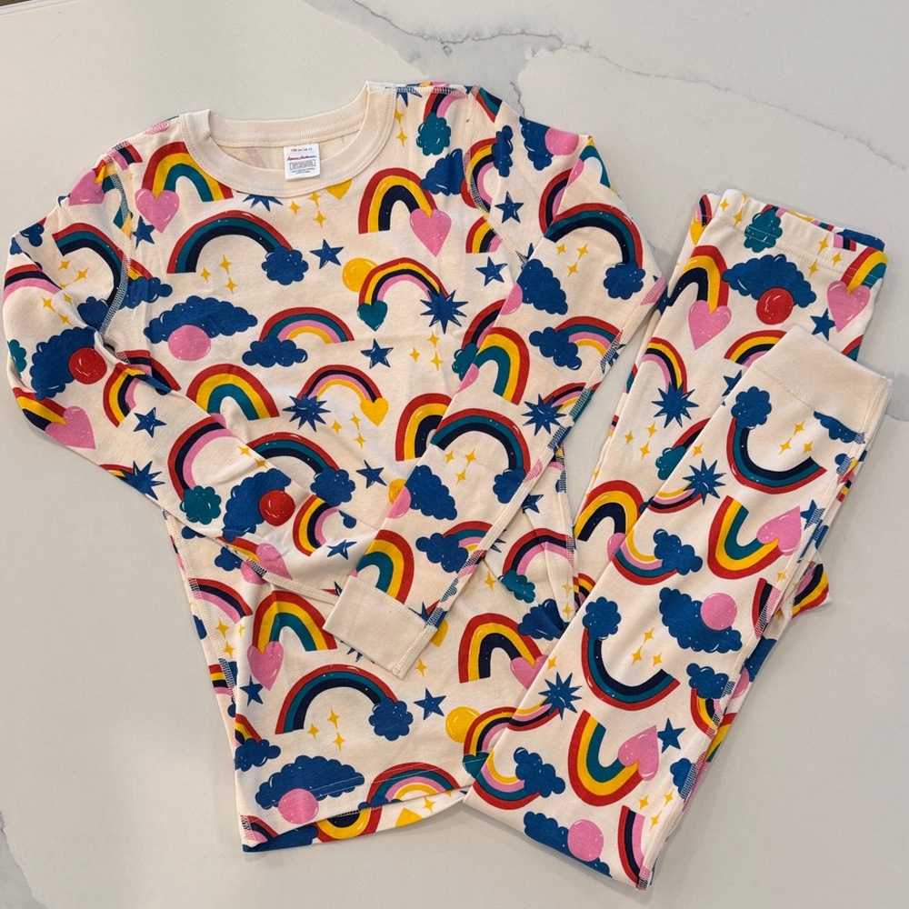 Easter Basket Hanna Anderson Girls size 14 Colorful Rainbow Pajama Set